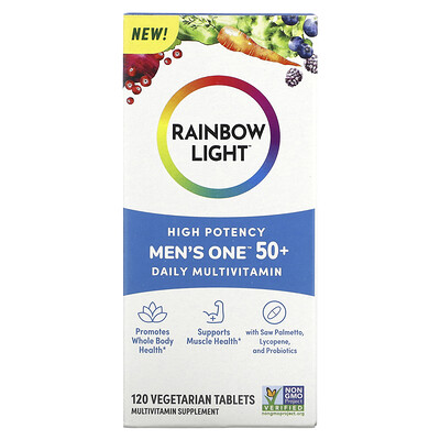 

Rainbow Light Men's One 50+ Daily Multivitamin High Potency 120 Vegetarian Tablets