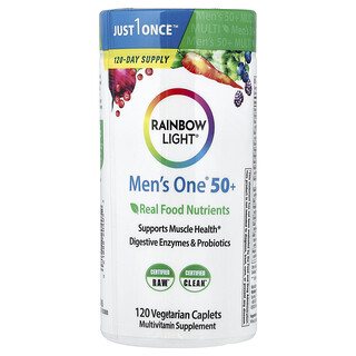 Rainbow Light, Men's One® 50+, Real Food Nutrients, 120 Vegetarian Caplets