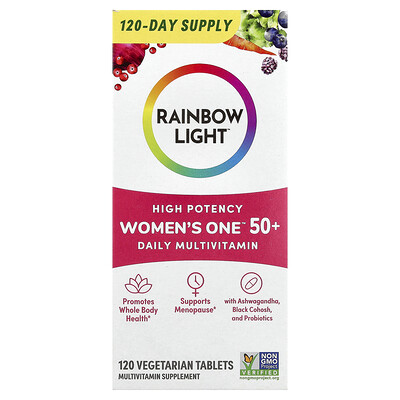 Product Image for Rainbow Light, Women's One 50+ Daily Multivitamin, High Potency, 120 Vegetarian Tablets