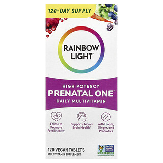 Rainbow Light, Prenatal One™ Daily Multivitamin, hochwirksames Multivitamin, 120 vegane Tabletten