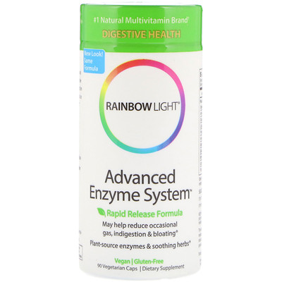 Rainbow Light Advanced Enzyme System, Rapid Release Formula, 90 Vegetarian Caps