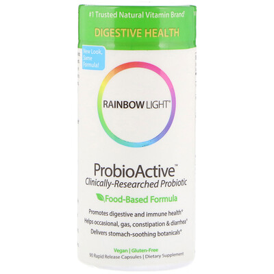 Rainbow Light ProbioActive, формула на основе продуктов питания, 90 капсул быстрого высвобождения