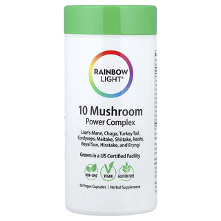Rainbow Light, 10 սնկային հավելումներ, 60 վեգանական պարկուլներ