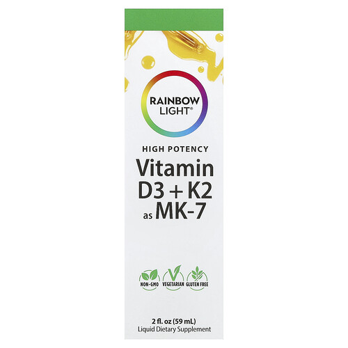 Rainbow Light Vitamin D3 + K2 as MK-7, 2 fl oz (59 ml)