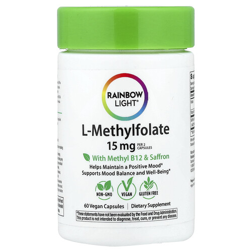 Rainbow Light, L-Methylfolate, L-Methylfolat, 60 vegane Kapseln