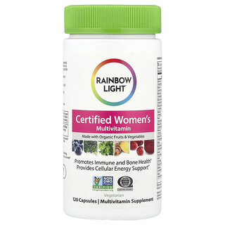 Rainbow Light, Multi-vitaminas certificadas para mujeres, 120 cápsulas vegetales
