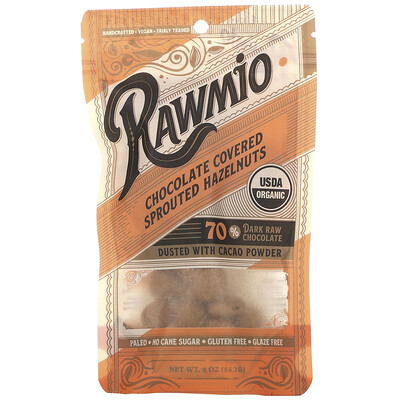 Rawmio Chocolate Covered Sprouted Hazelnuts, 2 oz (56.7 g)