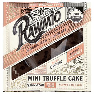 Rawmio, Minibolo de Trufa de Chocolate Cru e Orgânico, 142 g (5 oz)