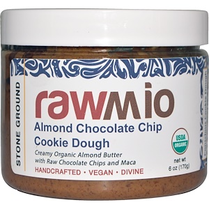 Rawmio, Миндальная паста с печеньем, шоколадными чипсами и мака, 6 унций (170 г)