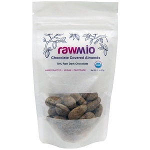 Rawmio, Миндаль в шоколаде, 2 унции (57 г)