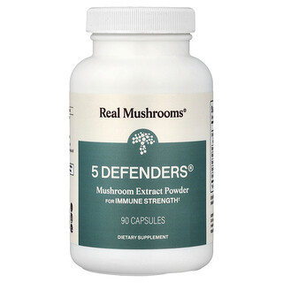 ريل مشرومس‏, 5 Defenders® ، مسحوق خلاصة الفطر ، 90 كبسولة