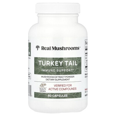 Real Mushrooms  Turkey Tail  Mushroom Extract Powder  90 Capsules