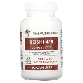 Real Mushrooms, Рейши 415, долголетие`` 90 капсул