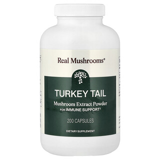 Real Mushrooms, Krůtí ocásek, prášek z extraktu z houby, 200 kapslí