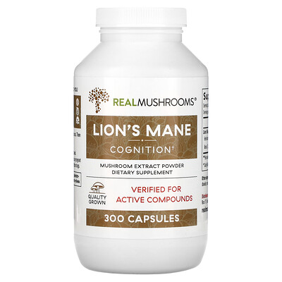 

Real Mushrooms Lion's Mane Mushroom Extract Powder 300 Capsules