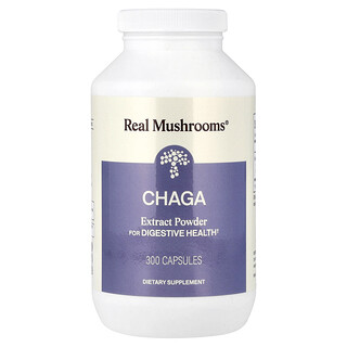 Real Mushrooms, Chaga Extract Powder, 300 Capsules