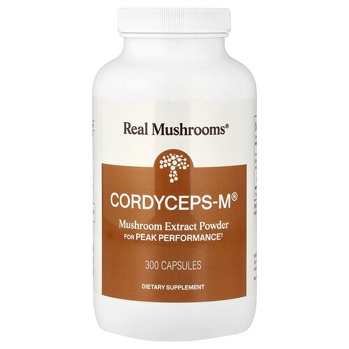 Real Mushrooms, Cordyceps-M®, Mushroom Extract Powder, 300 Capsules (500 mg per Capsule)