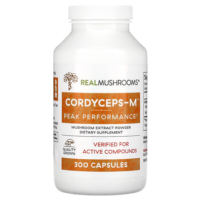 

Real Mushrooms Cordyceps-M, порошок экстракта грибов, 300 капсул