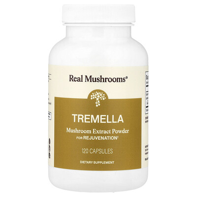 Real Mushrooms, Tremella, Extracto de hongos en polvo, 120 cápsulas