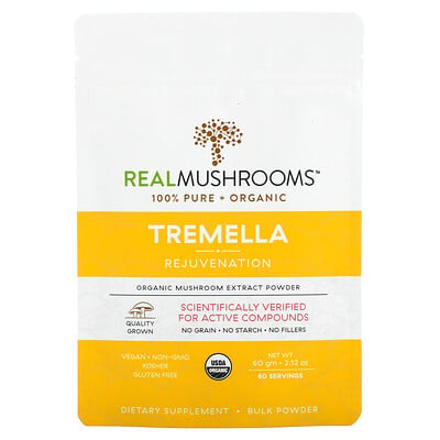 

Real Mushrooms Tremella Organic Mushroom Extract Powder 2.12 oz (60 g)