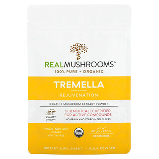 Real Mushrooms, Tremella, Organic Mushroom Extract Powder, 2.12 oz (60 g)