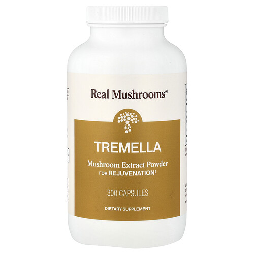 Real Mushrooms, Tremella, Mushroom Extract Powder, Silberohr-Pilzextraktpulver, 300 Kapseln