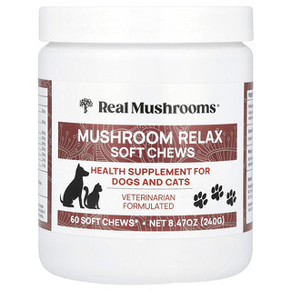 Real Mushrooms, 蘑菇放鬆軟嚼片，60 片