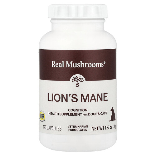 iHerb UK - Real Mushrooms , Lion's Mane, For Dogs & Cats, 120 Capsules