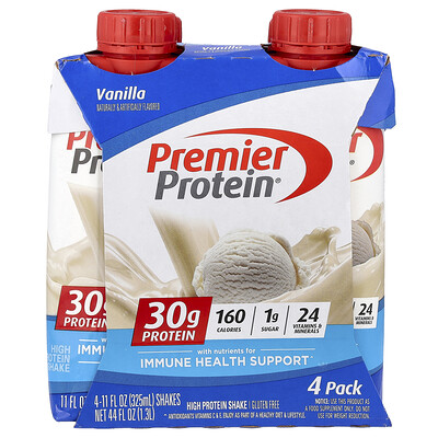 Product Image for Premier Protein, High Protein Shake, Vanilla, 4 Shakes, 11 fl oz (325 ml) Each