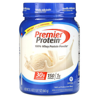 Premier Protein, 100% wei-eiwitpoeder, vanillemilkshake, 663 g