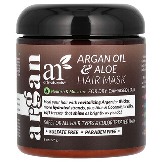 artnaturals, Mascarilla capilar con aceite de argán y aloe, Para cabello seco y dañado, 226 g (8 oz)
