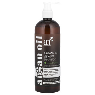 artnaturals, Arganolie & Aloë Shampoo, voor droog, beschadigd en broos haar, 473 ml