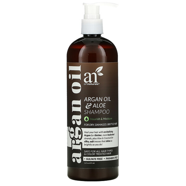 Artnaturals, Argan Oil & Aloe Shampoo, Arganöl- und Aloe-Shampoo, für trockenes, geschädigtes, brüchiges Haar, 473 ml (16 fl. oz.)