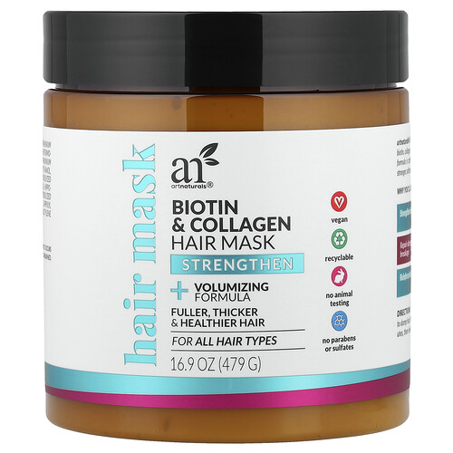 Artnaturals Biotin & Collagen Hair Mask, For All Hair Types, 16.9 oz (479 g)