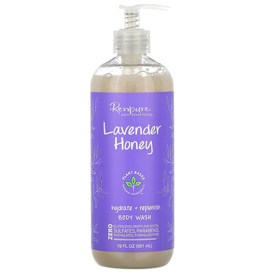 Renpure Lavender Honey, Hydrate + Replenish Body Wash, 19 fl oz (561 ml)