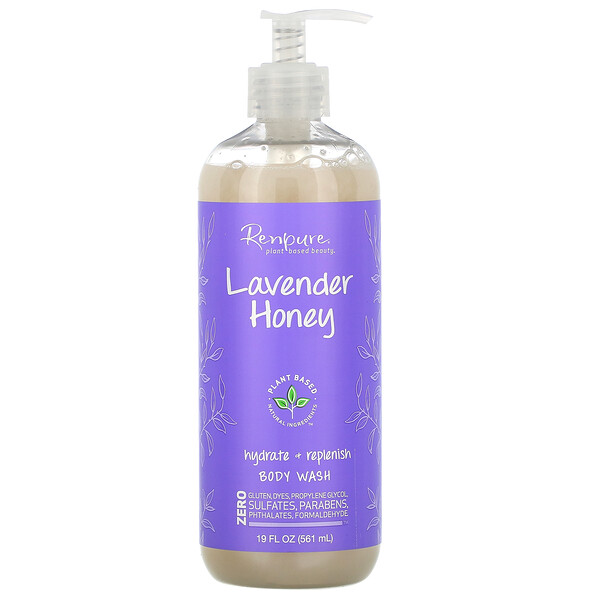 Renpure‏, Lavender Honey, Hydrate + Replenish Body Wash, 19 fl oz (561 ml)
