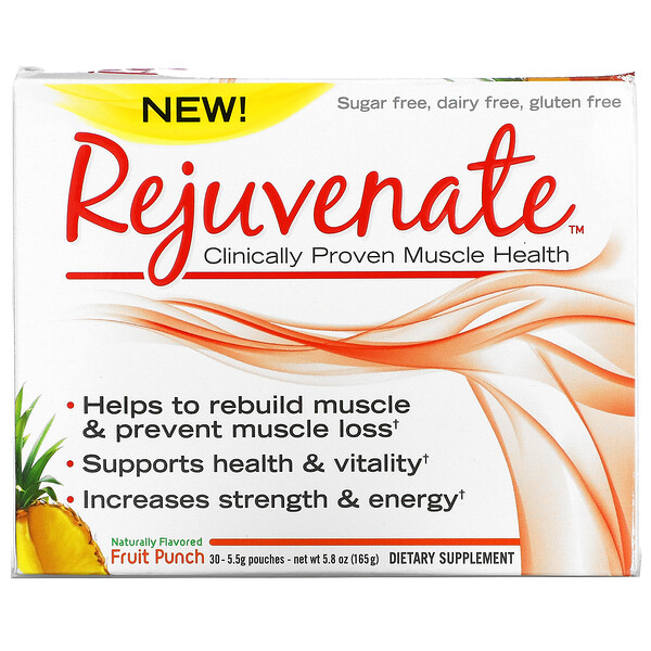 Rejuvenate, 科學證明肌肉健康，水果混合，30 袋，每袋 0.19 盎司（5.5 克）