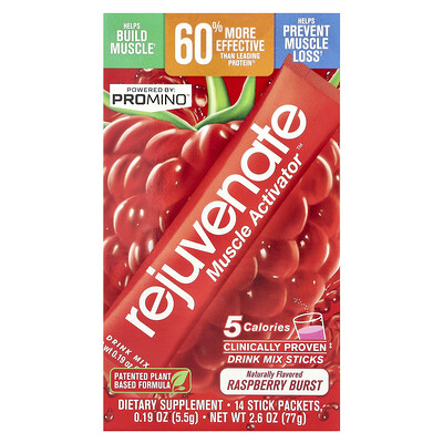 Rejuvenate  Rejuvenate Muscle Activator™  Drink Mix  Raspberry Burst  14 Stick Packs  0.19 oz (5.5 g) Each