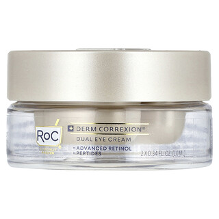 روك‏, Derm Correxion® ، كريم ثنائي للعين ، ريتينول وببتيدات متطورة ، خالٍ من العطور ، 0.34 أونصة سائلة (10 مل) لكل منها