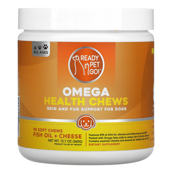 Ready Pet Go, Omega Health Chews, Skin and Fur Support For Dogs, All