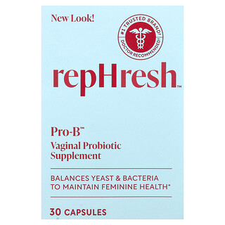 Rephresh, Pro-B™, Vaginal Probiotic Supplement, 5 Billion CFU, 30 Capsules