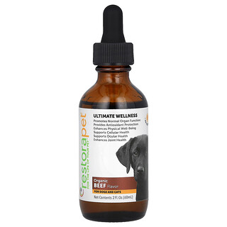 RestoraPet, Ultimate Wellness, kutyáknak és macskáknak, bio marhahús, 2 fl uncia (60 ml)