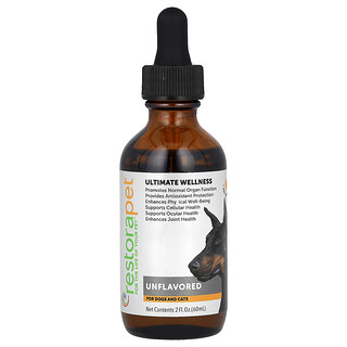RestoraPet, Ultimate Wellness, kutyáknak és macskáknak, ízesítetlen, 2 fl uncia (60 ml)