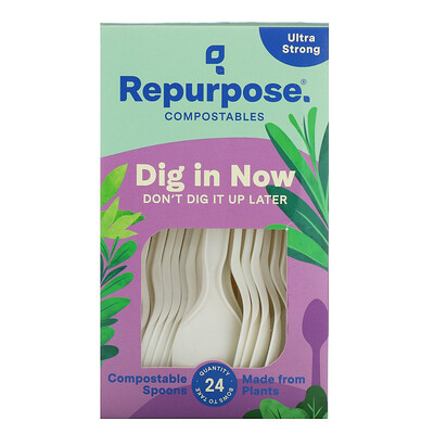 Repurpose Ultra Strong, Compostable Spoons, 24 Count