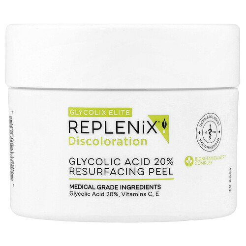 Replenix Discoloration Glycolix Elite Glycolic Acid 20 Resurfacing Peel 60 Pads