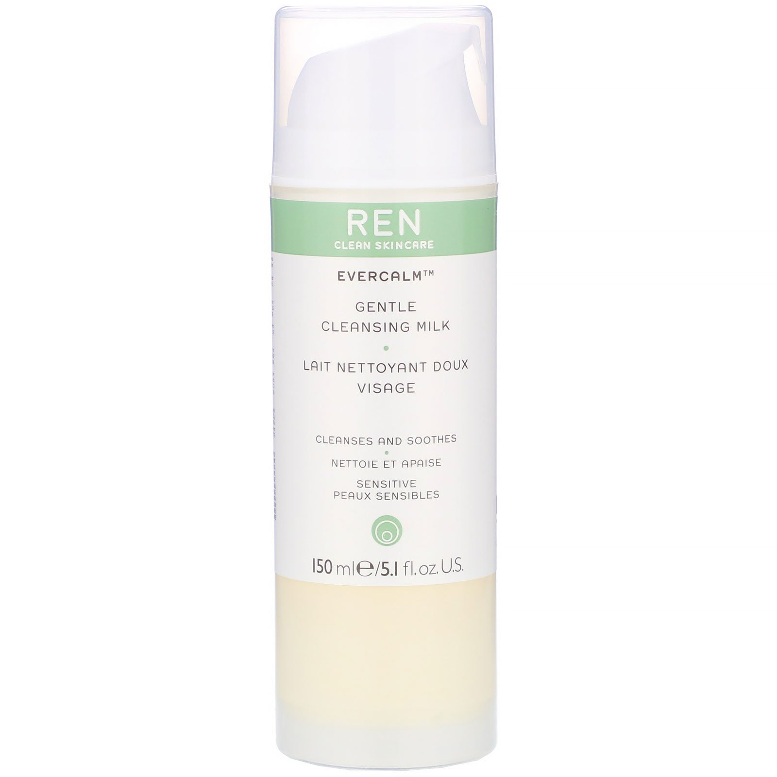 Ren Skincare Evercalm Gentle Cleansing Milk 5 1 Fl Oz 150 Ml Iherb