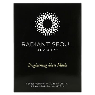 

Radiant Seoul Brightening Beauty Sheet Mask 5 Sheet Masks 0.85 oz (25 ml) Each