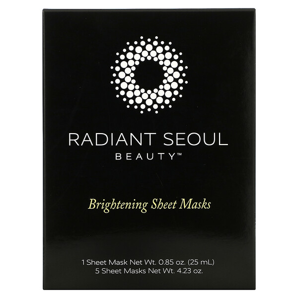 Radiant Seoul, Brightening Beauty Sheet Mask, 5 Sheet Masks, 0.85 oz (25 ml) Each