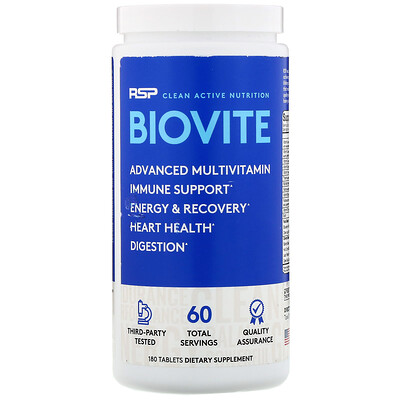 

Biovite, улучшенный комплекс мультивитаминов, 180 таблеток