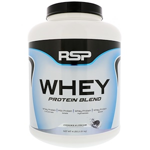 Отзывы о RSP Nutrition, Whey Protein Blend, Cookies & Cream, 4 lbs (1.81 kg)
